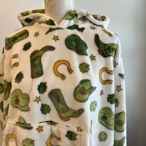 Throwzy Lucky Western Cowgirl Hooded Oversized Soft Lounge Sweater One Size